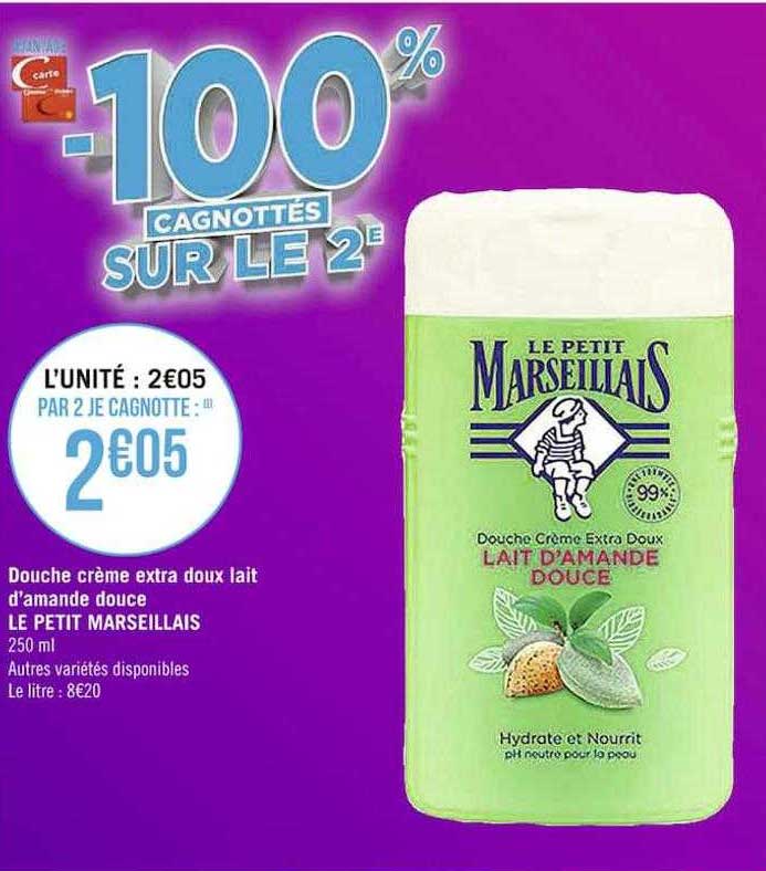 douche crème extra doux lait d'amande douce le petit marseillais