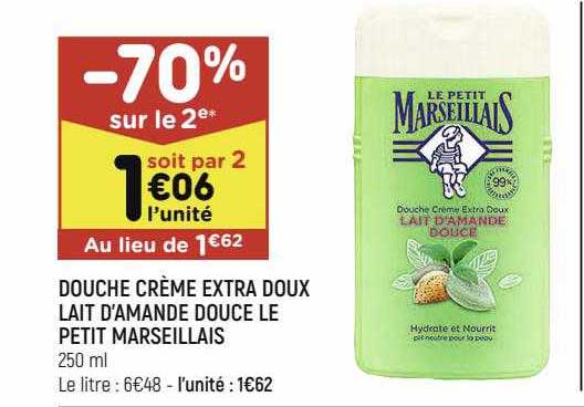 douche crème extra doux lait d'amande douce le petit marseillais