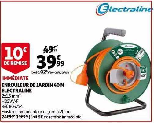 enrouleur de jardin 40 m électraline
