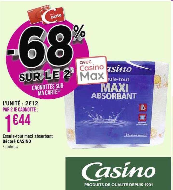 essuie-tout maxi absorbant décoré casino