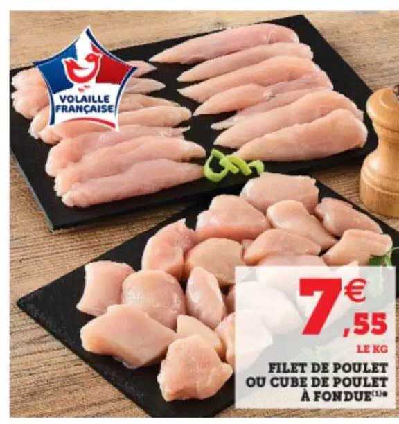 Filet De Poulet Ou Cube De Poulet à Fondue