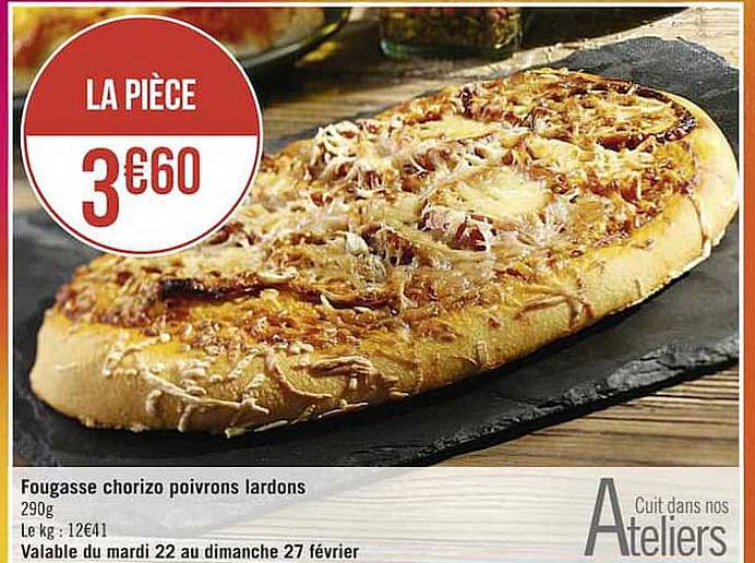 Fougasse Chorizo Poivrons Lardons