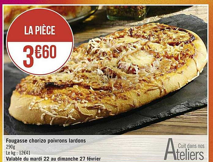Fougasse Chorizo Poivrons Lardons