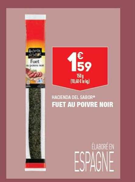 hacienda del sabor fuet au poivre noir