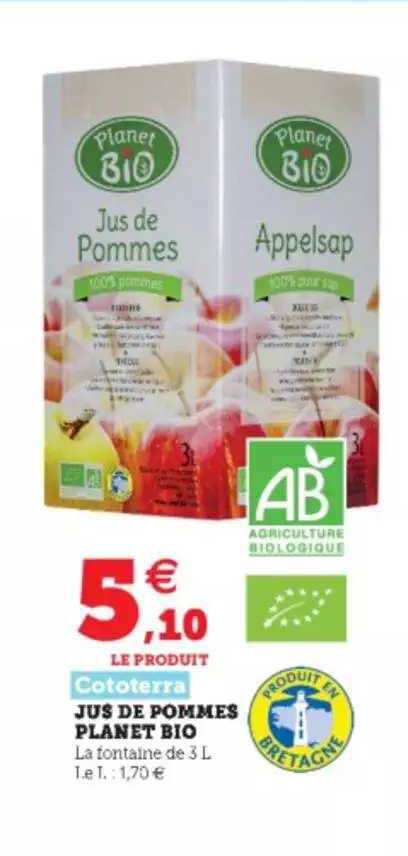 jus de pommes planet bio cototerra