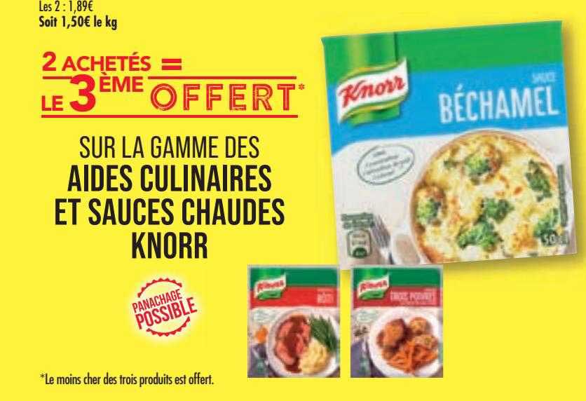 la gamme des aides culinaires et sauces chaudes knorr