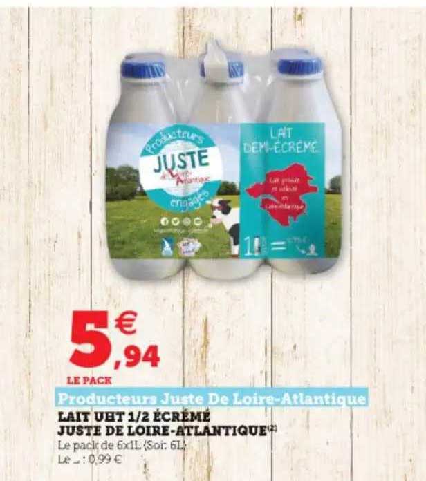 lait uht 1-2 écrémé juste de loire-atlantique