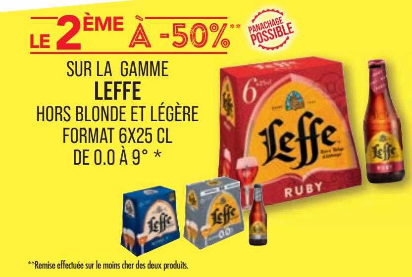 leffe hors blonde et légère format 6x25 cl de 0.0 à 9°