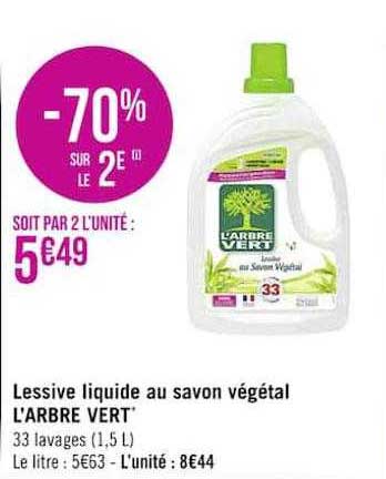 Lessive Liquide Au Savon Végétal L'arbre Vert
