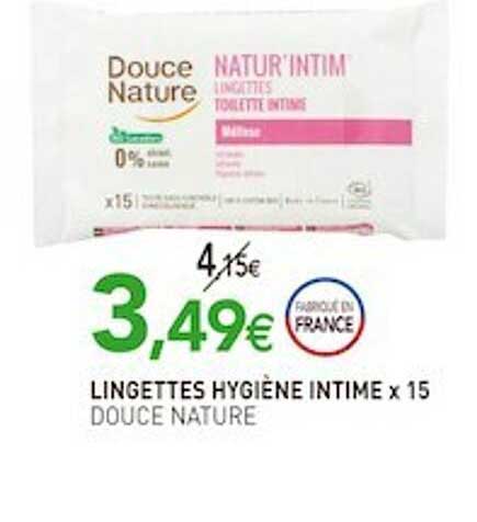 Lingettes Hygiène Intime Douce Nature