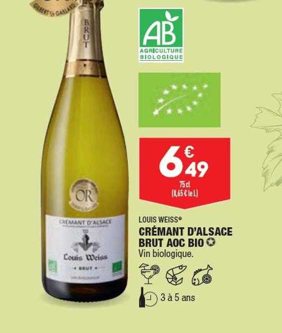 louis weiss crémant d'alsace brut aoc bio