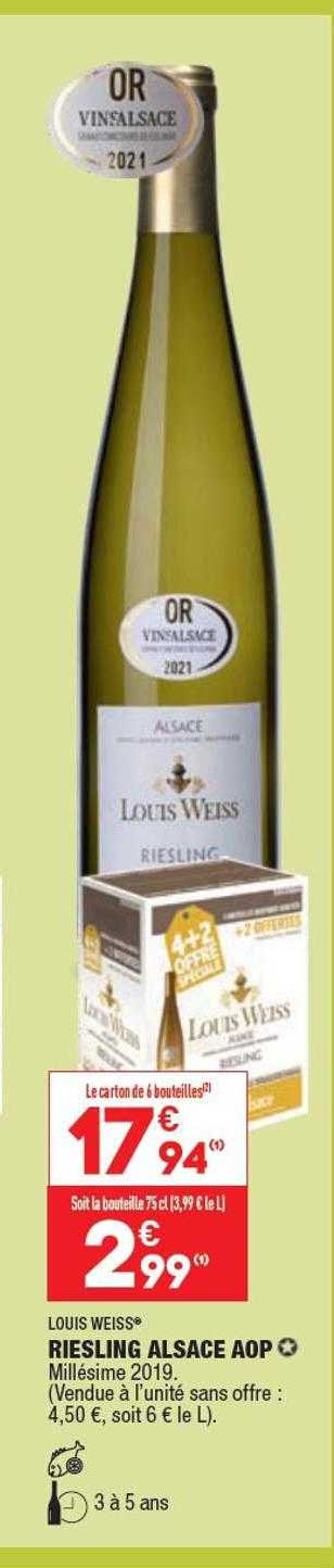 louis weiss riesling alsace aop millésime 2019