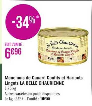 manchons de canard confits et haricots lingots la belle chaurienne