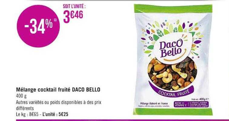 mélange cocktail fruité daco bello