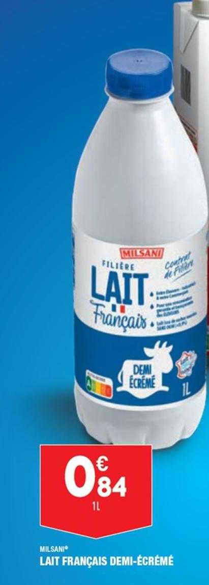 milsan lait français demi-écrémé