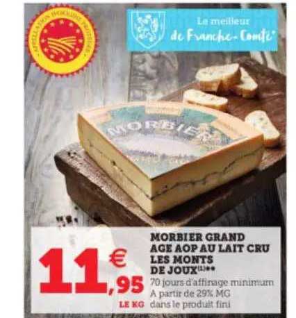 morbier grand age aop au lait cru les monts de joux