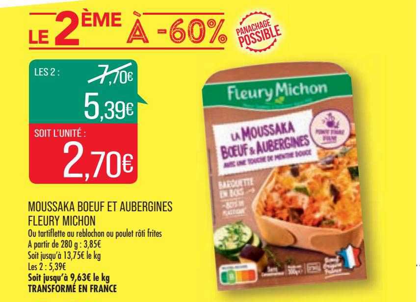 moussaka bœuf et aubergines fleury michon