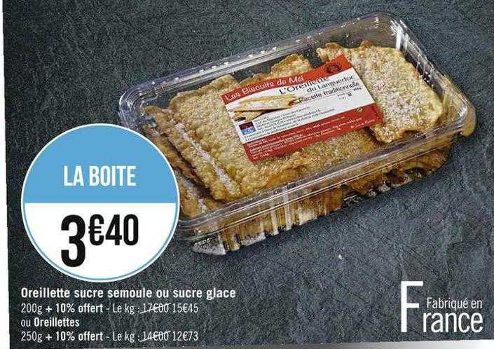 oreillette sucre semoule ou sucre glace ou oreillettes