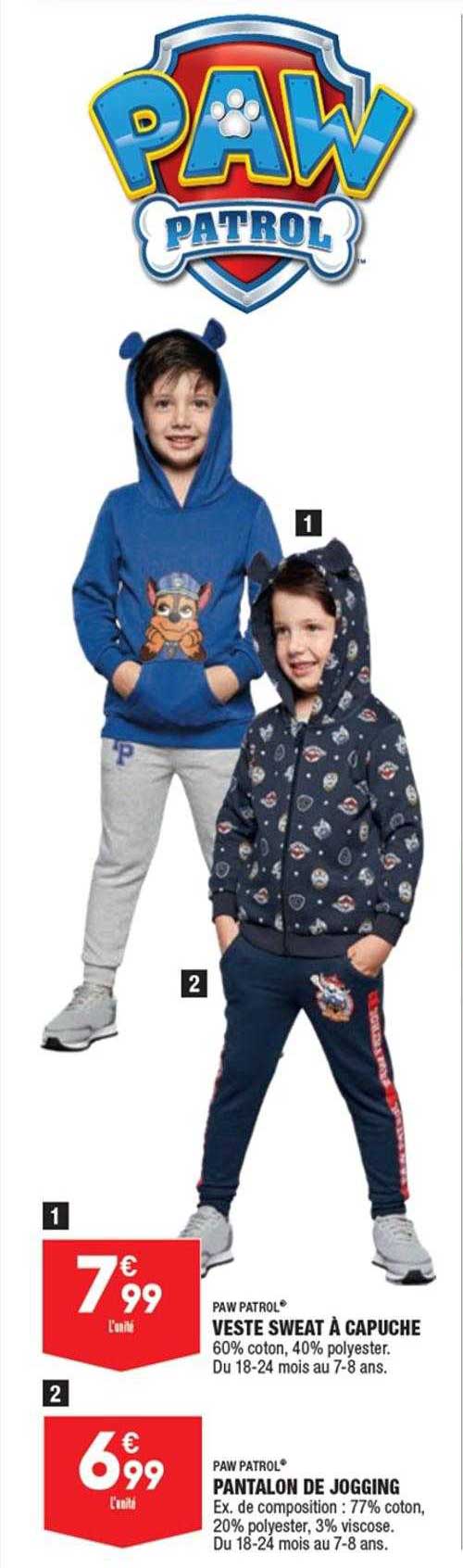 paw patrol veste sweat à capuche pantalon de jogging