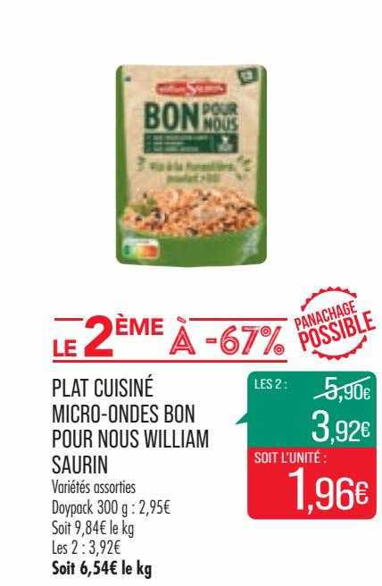 plat cuisiné micro-ondes bon pour nous william saurin