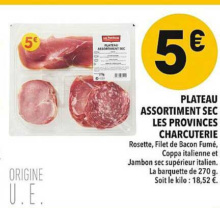 plateau assortiment sec les provinces charcuterie