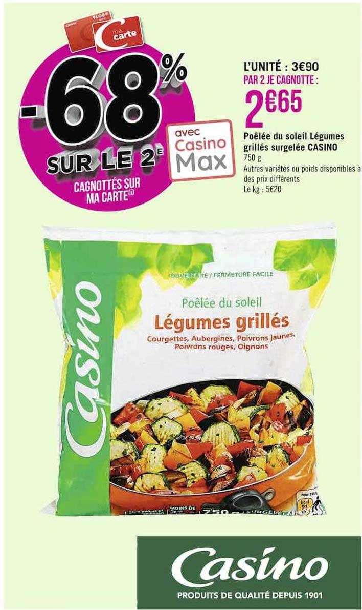 Poêlée Du Soleil Légumes Grillés Surgelée Casino