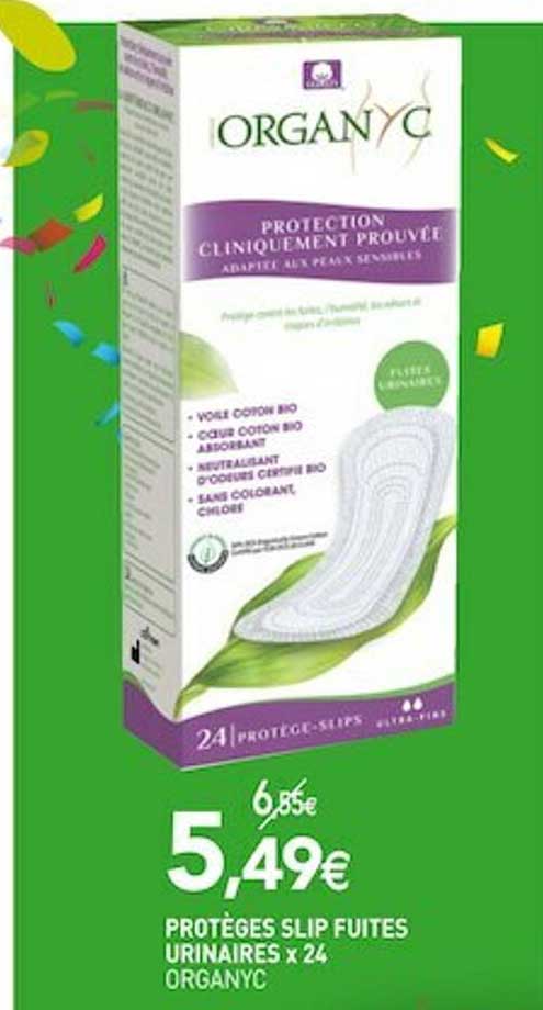 Protège Slip Fuites Urinaires Organyc
