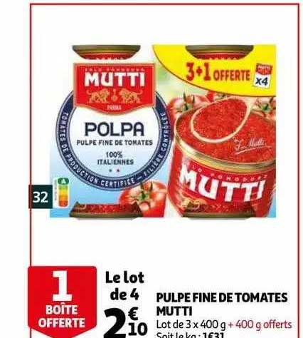 Pulpe Fine De Tomates Mutti