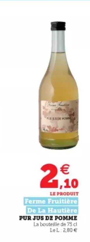 pur jus de pomme ferme fruitière de la hautière
