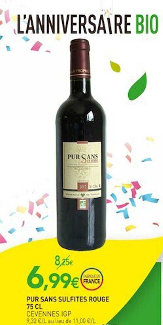 pur sans sulfites rouge cevennes igp