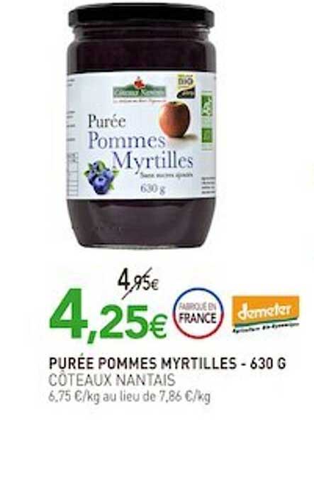purée pommes myrtilles côteaux nantais