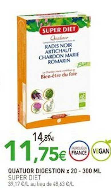 quatuor digestion super diet
