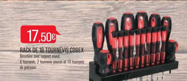 rack de 18 tournevis cogex