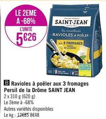 ravioles à poêler aux 3 fromages persil de la drôme saint jean