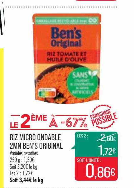 riz micro ondable 2mn ben's original