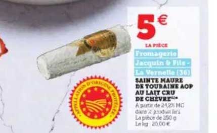 sainte maure de touraine aop au lait cru de chèvre