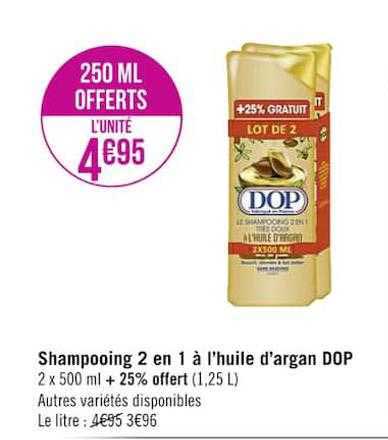 shampooing 2 en 1 à l'huile d'argan dop