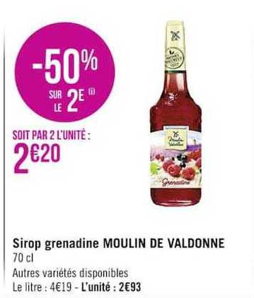 Sirop Grenadine Moulin De Valdonne