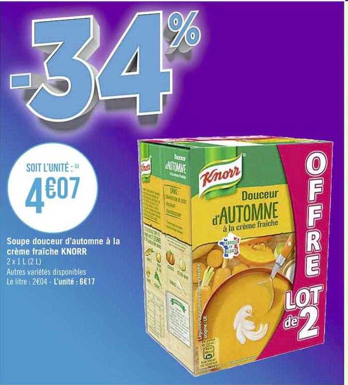 soupe douceur d'automne à la crème fraîche knorr