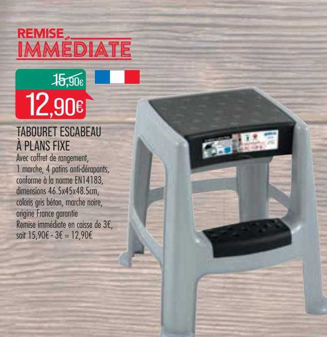 tabouret escabeau à plans fixe