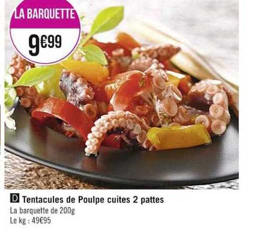 tentacules de poulpe cuites 2 pattes