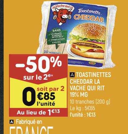 toastinettes cheddar la vache qui rit