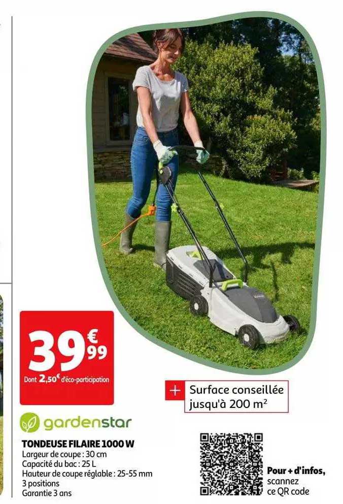 Tondeuse Filaire 1000w Gardenstar