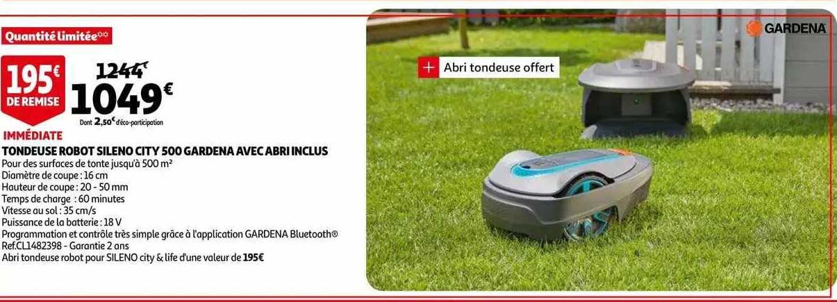 tondeuse robot sileno city 500 garden avec abri inclus
