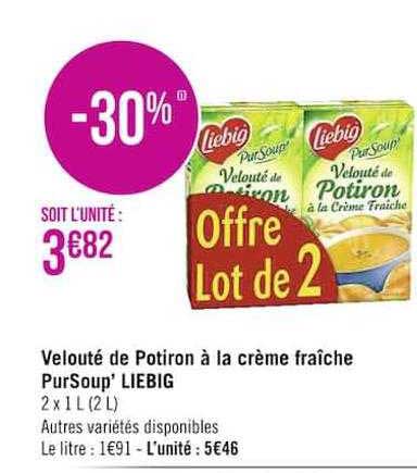 Velouté De Potiron à La Crème Fraîche PurSoup' Liebig