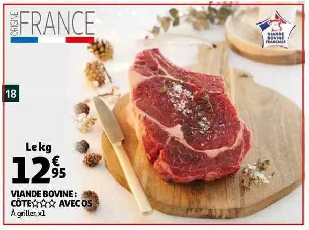 Viande Bovine : Côte*** Avec Os