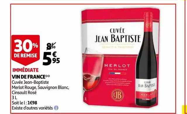 Vin De France Cuvée Jean-baptiste Merlot Rouge