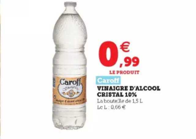vinaigre d'alcool cristal 10% caroff