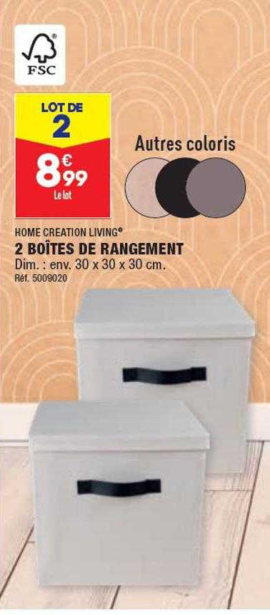 2 Boîtes De Rangement Home Creation Living