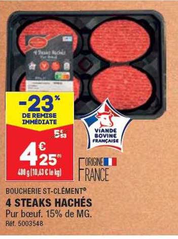 4 Steaks Hachés Boucherie St-clément